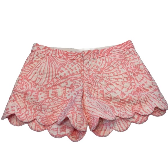 LILLY PULITZER Buttercup scalloped shorts sz 2 hubba bubba sea cups pink - Picture 1 of 8